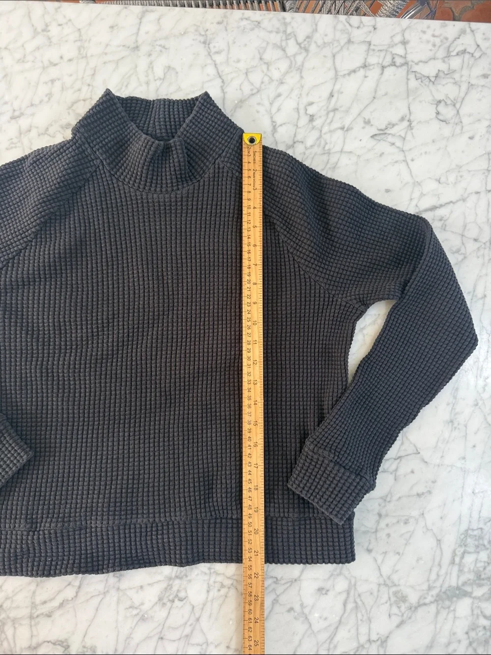 The North Face Chabot Black Waffle Knit Mock Neck Sweater Top Women's Sz L